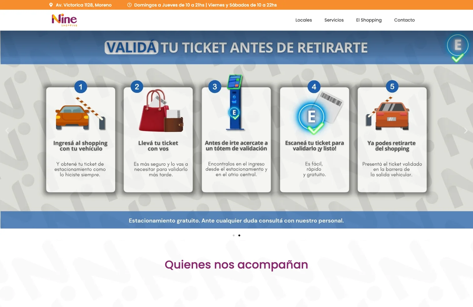 Nine Shopping — portada del sitio